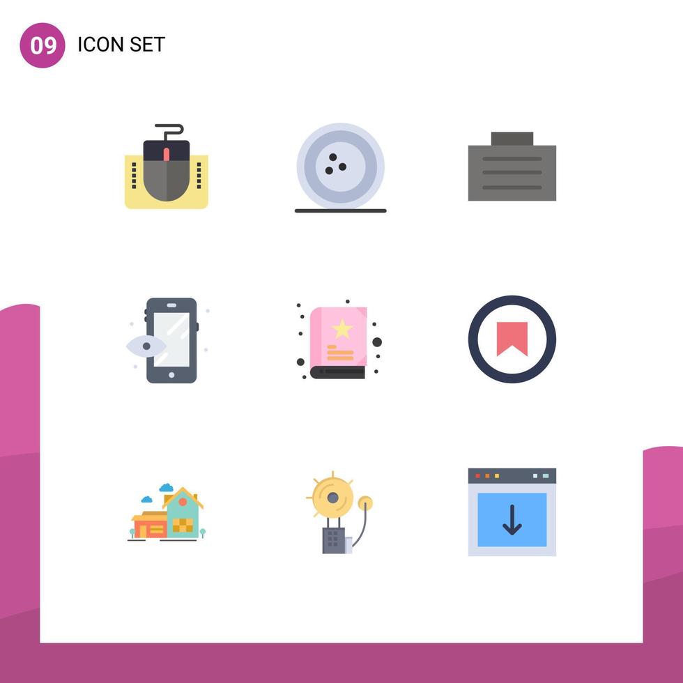 Editable Vector Line Pack of 9 Simple Flat Colors of story baby sports preview creative Editable Vector Design Elements