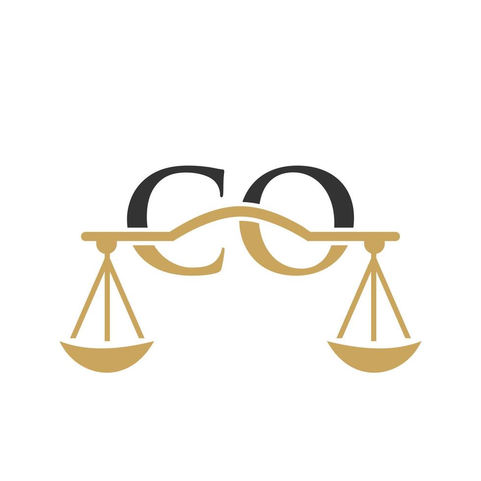 diseño de logotipo de bufete de abogados de carta co para abogado, justicia, abogado de derecho, legal, servicio de abogado, bufete de abogados, escala, bufete de abogados, abogado de negocios corporativos vector