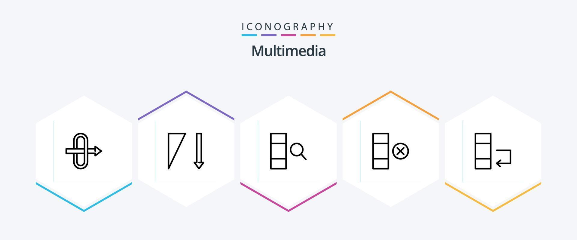 Multimedia 25 Line icon pack including . cell. . data vector