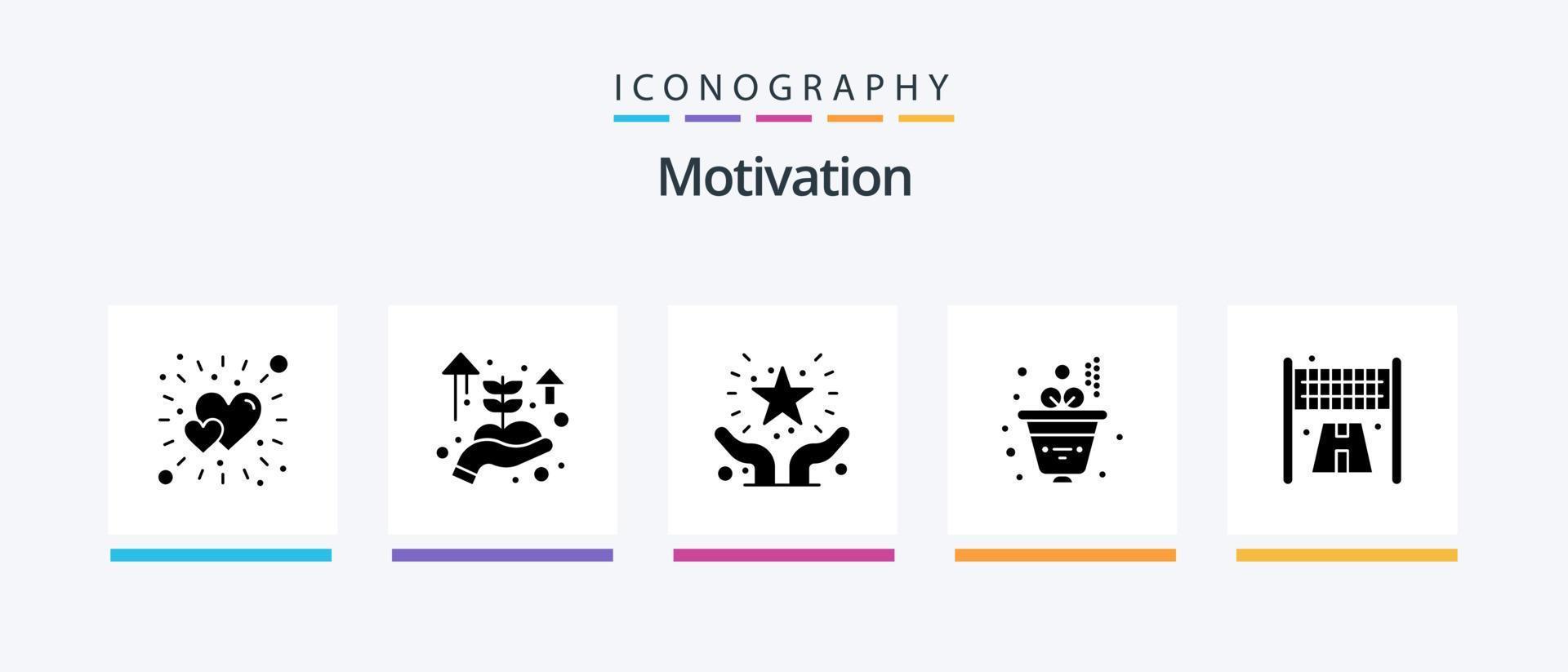 paquete de iconos de glifo de motivación 5 que incluye deporte. terminar. favorito. inversión. negocio. diseño de iconos creativos vector