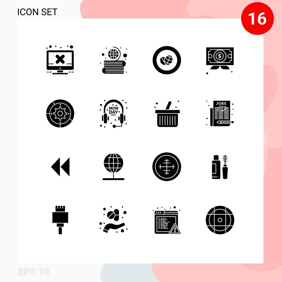 16 Creative Icons Modern Signs and Symbols of settings award achievement diploma business Editable Vector Design Elements