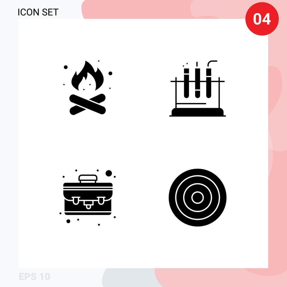User Interface Solid Glyph Pack of modern Signs and Symbols of camp case hot lab thing Editable Vector Design Elements