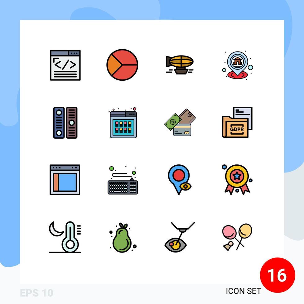 paquete de iconos de vectores de stock de 16 signos y símbolos de línea para viajes a casa globo de vacaciones gráfico elementos de diseño de vectores creativos editables