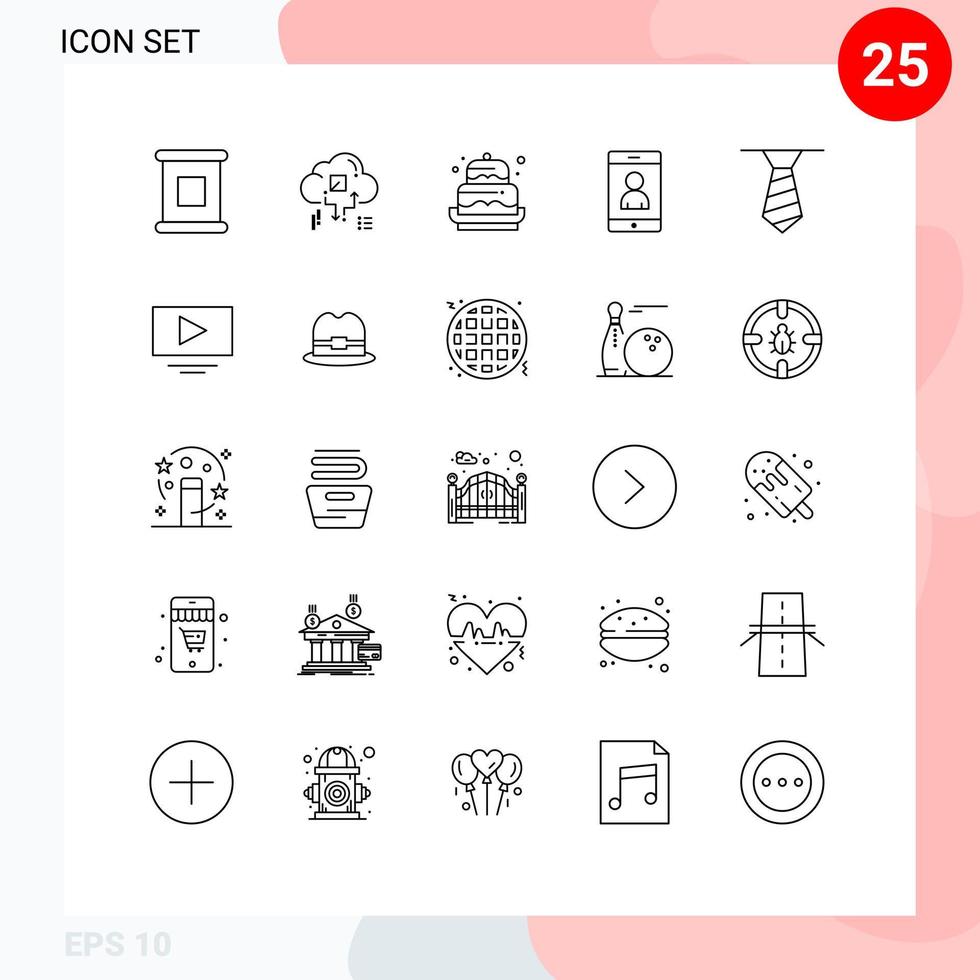 Set of 25 Vector Lines on Grid for clothing user birthday cell eid Editable Vector Design Elements