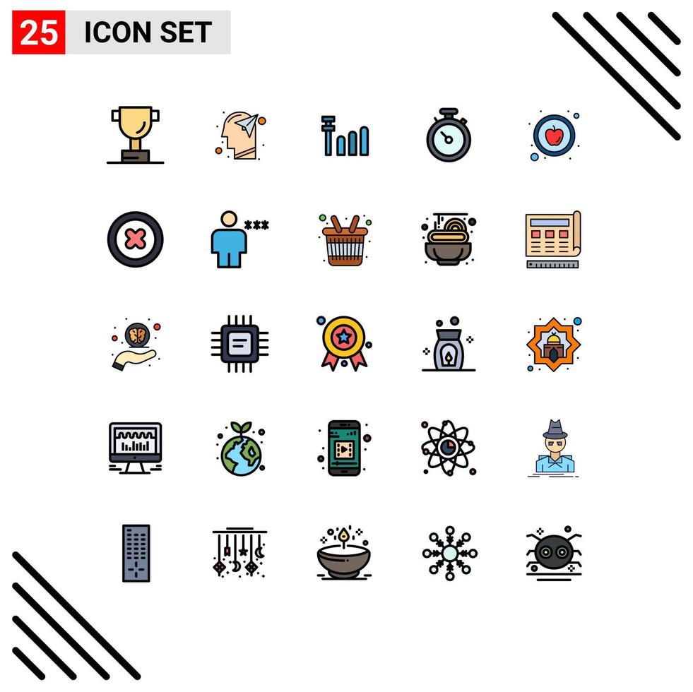 25 iconos creativos signos y símbolos modernos para eliminar elementos de diseño de vectores editables de pasador de alimentos de señal saludable