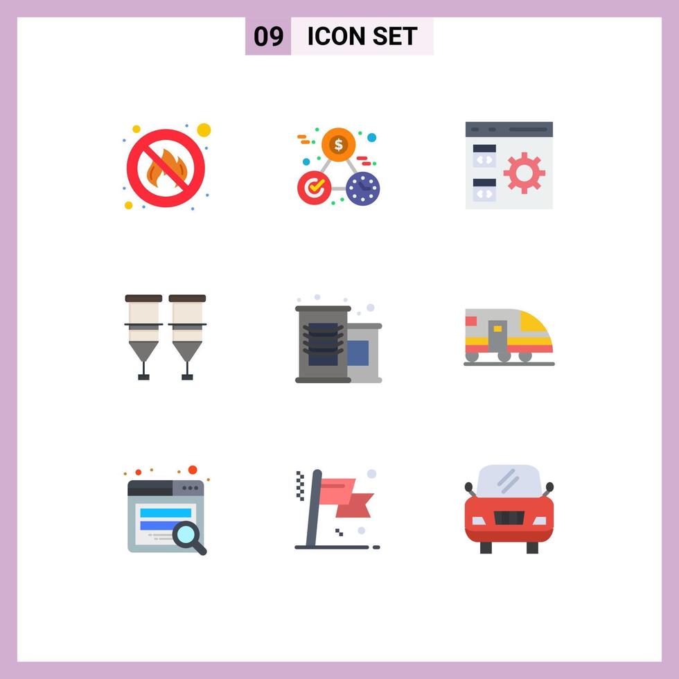 Pictogram Set of 9 Simple Flat Colors of transfusion medical app healthcare management Editable Vector Design Elements