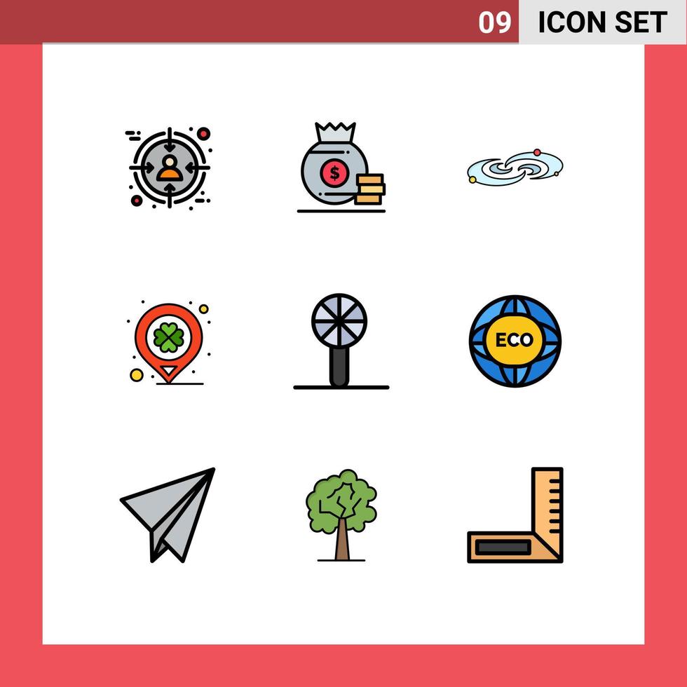 Stock Vector Icon Pack of 9 Line Signs and Symbols for baby rattle location galaxy festival universe Editable Vector Design Elements