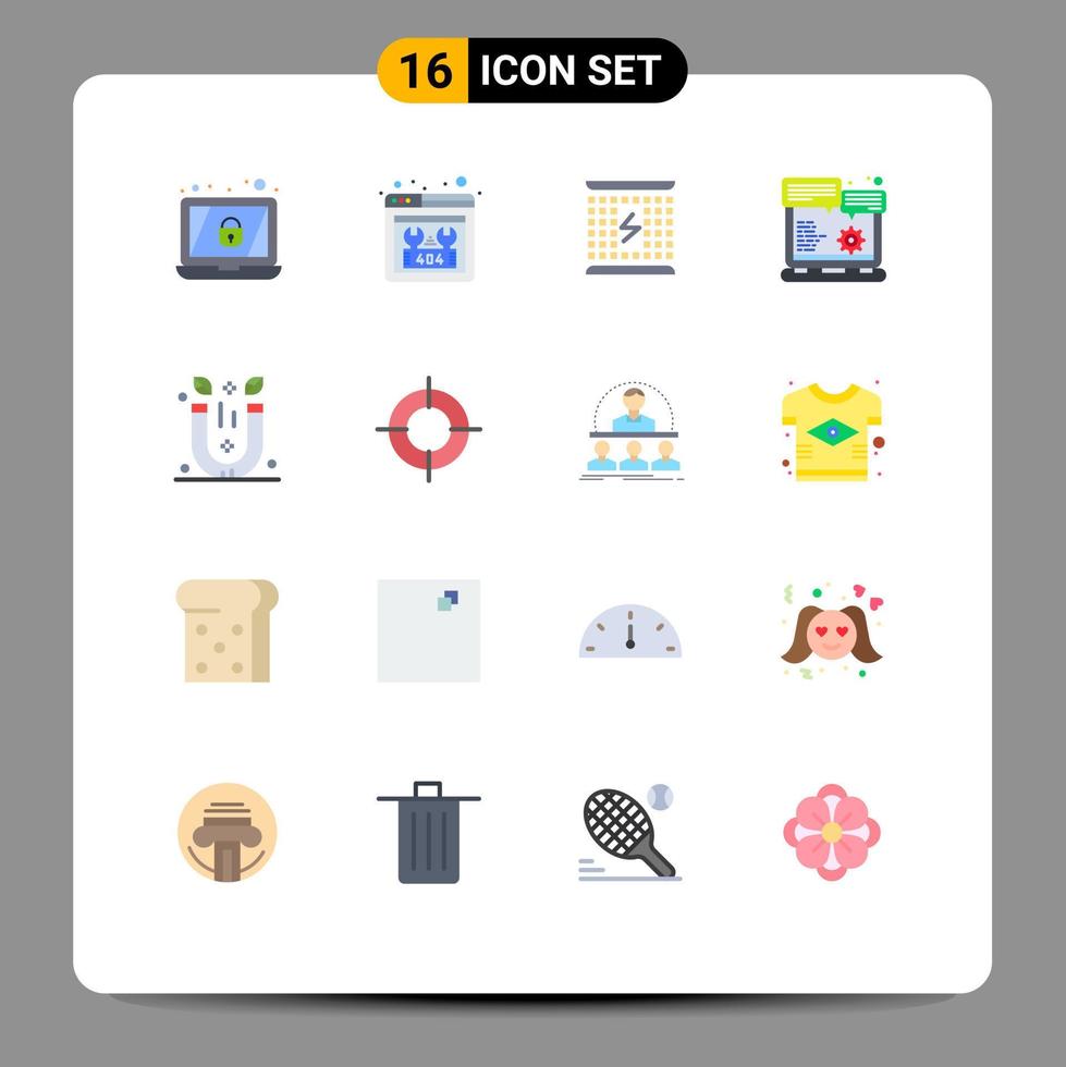 Stock Vector Icon Pack of 16 Line Signs and Symbols for physics option charging gear browser Editable Pack of Creative Vector Design Elements