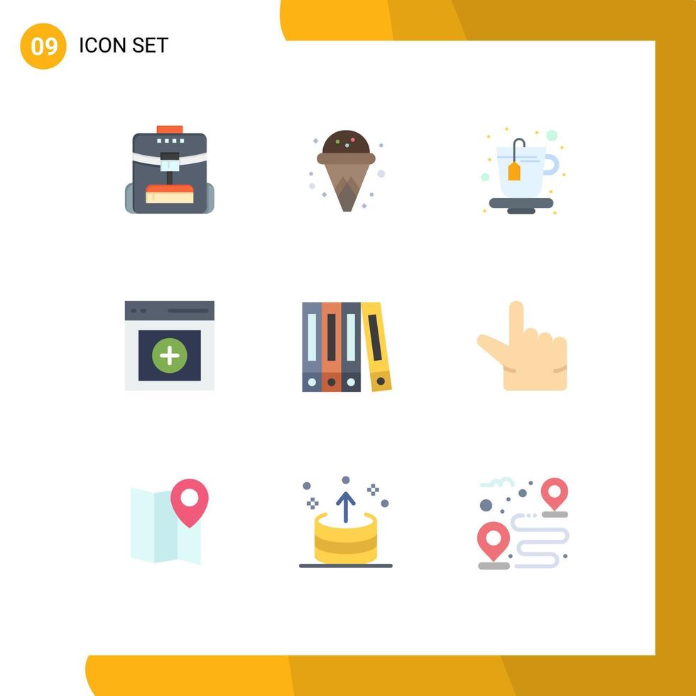 9 Creative Icons Modern Signs and Symbols of zoom folder drink file upload Editable Vector Design Elements