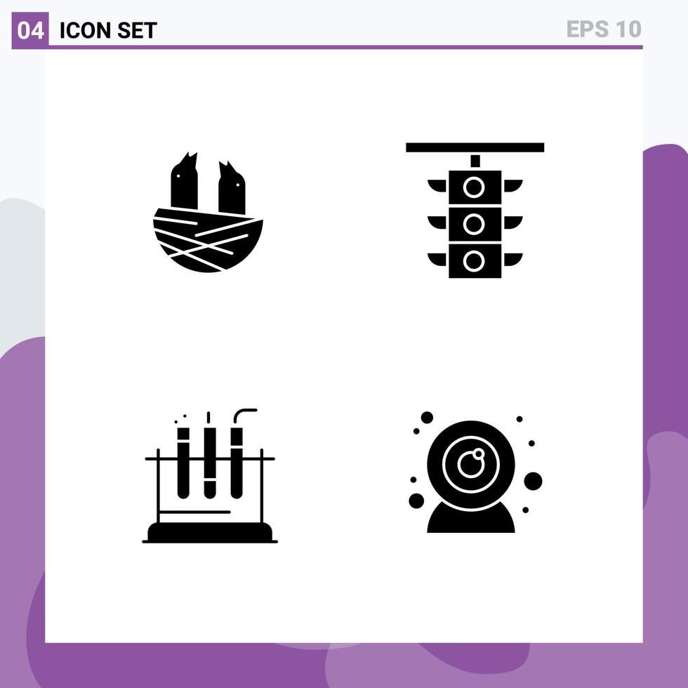 4 Creative Icons Modern Signs and Symbols of animal tube spring station test Editable Vector Design Elements