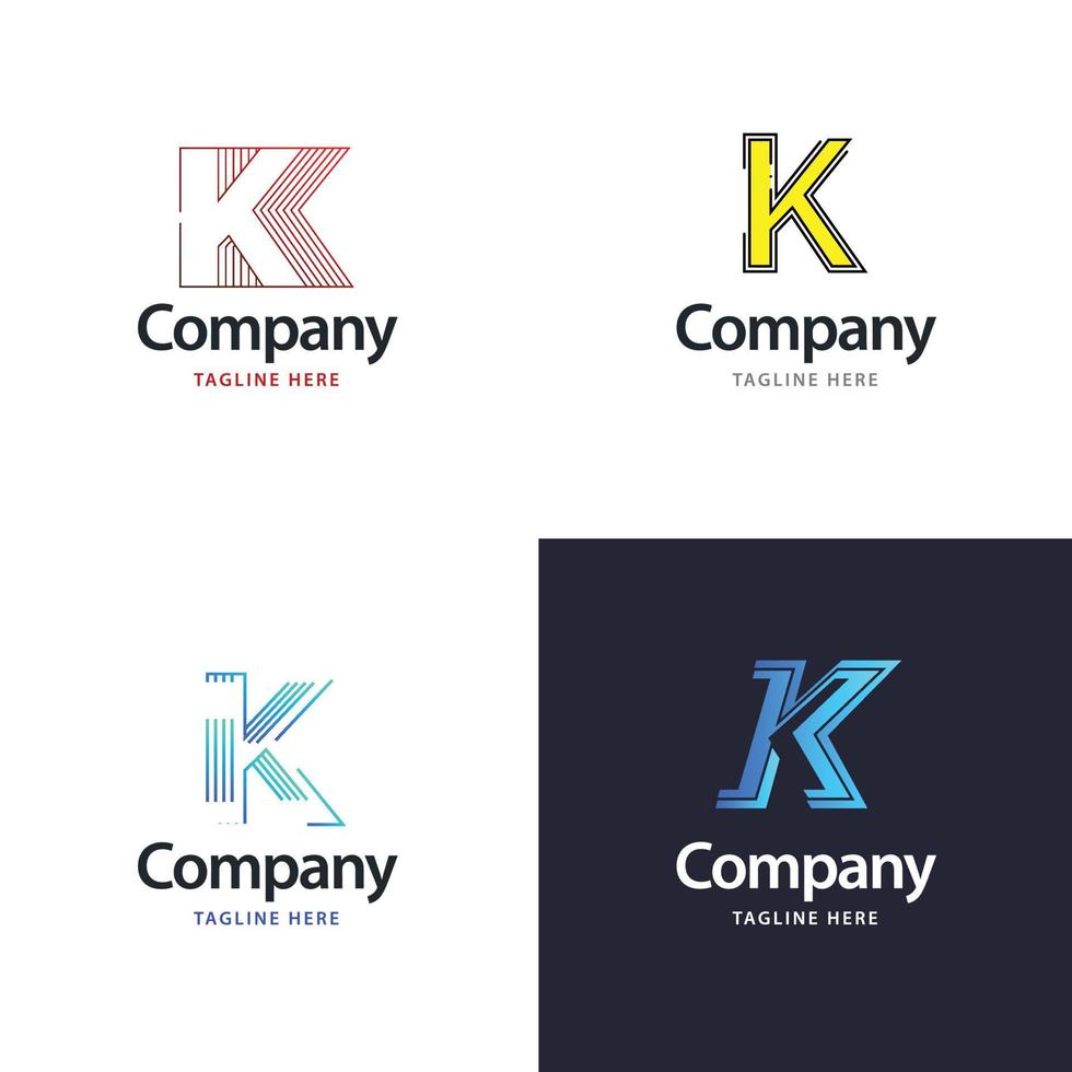 letra k diseño de paquete de logotipos grandes diseño de logotipos modernos y creativos para su negocio vector