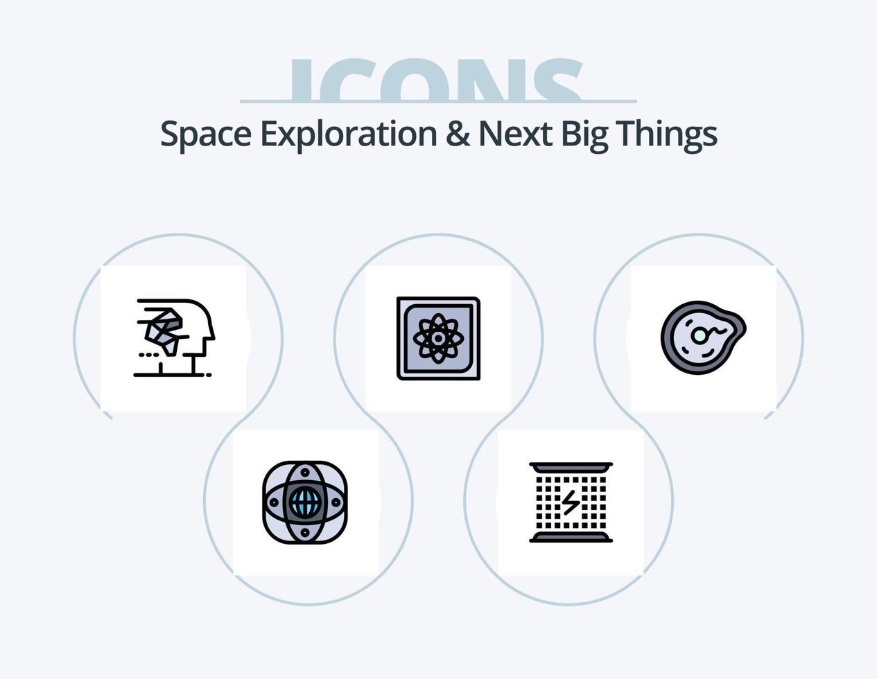 Space Exploration And Next Big Things Line Filled Icon Pack 5 Icon Design. energy. electricity. grid. charging. big think vector