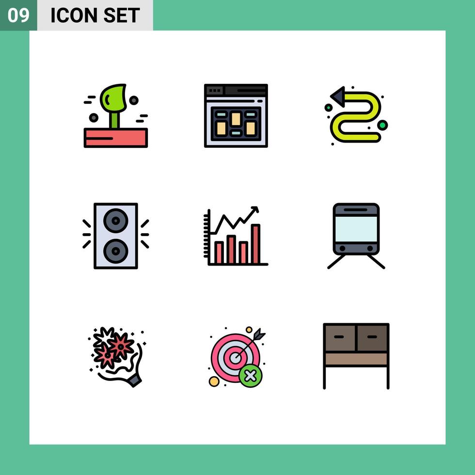 Set of 9 Modern UI Icons Symbols Signs for analytic xmas arrows winter decoration Editable Vector Design Elements