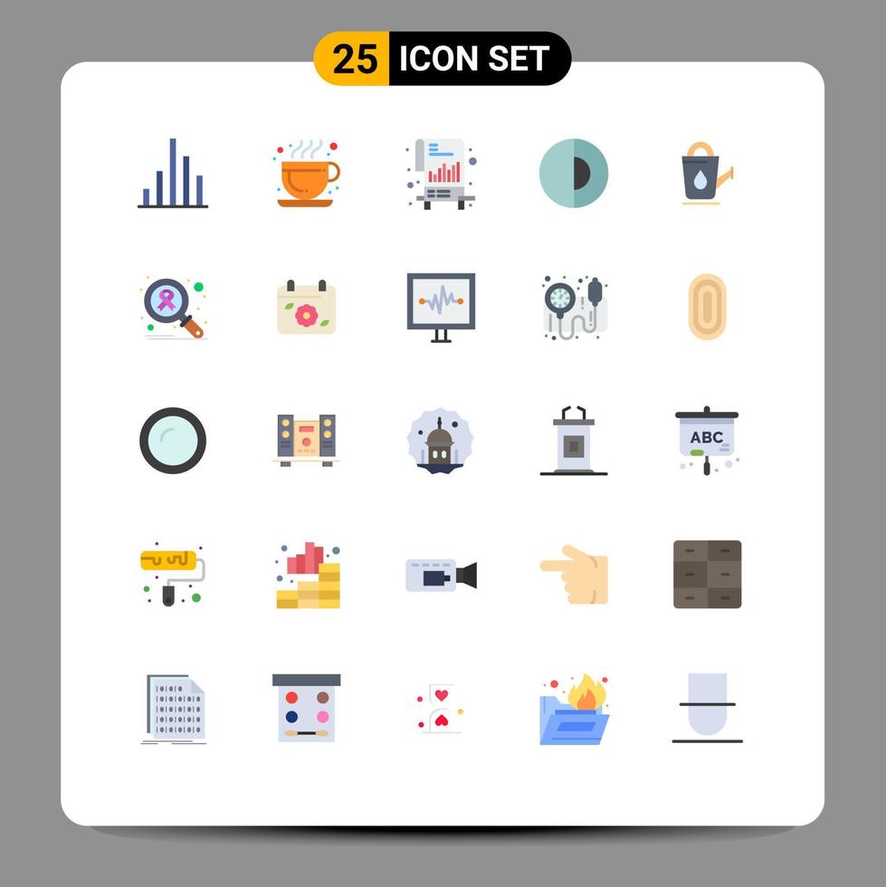 Flat Color Pack of 25 Universal Symbols of water bathroom list bath nature Editable Vector Design Elements