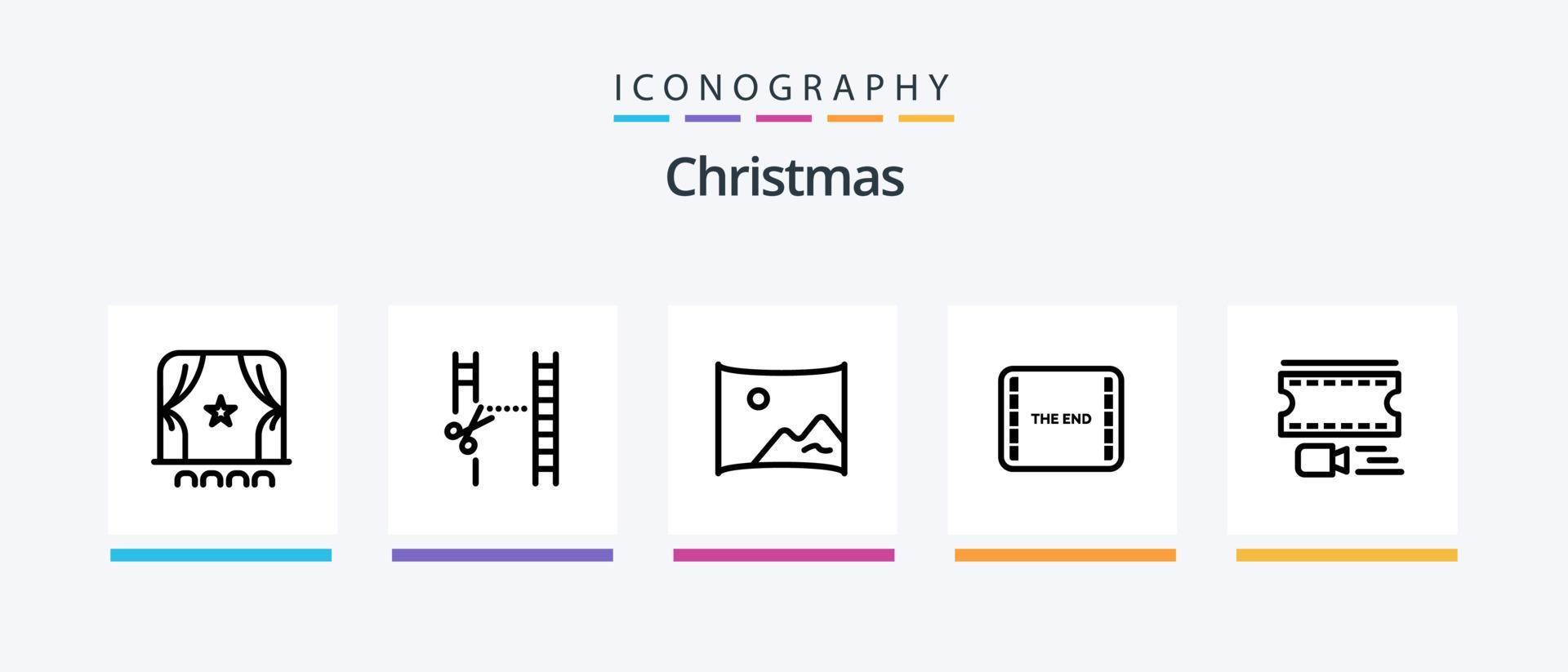 Christmas Line 5 Icon Pack Including . present. holly. christmas. timepiece. Creative Icons Design vector