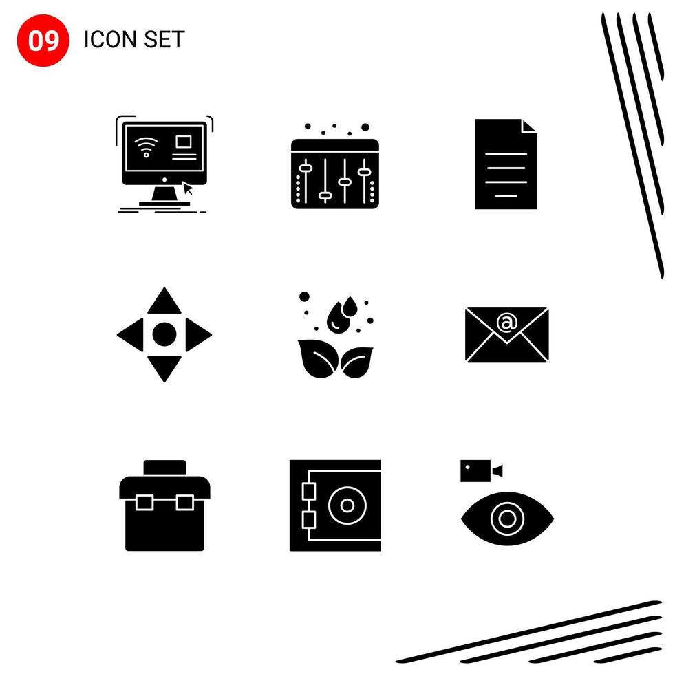 9 Creative Icons Modern Signs and Symbols of green navigate document move money Editable Vector Design Elements