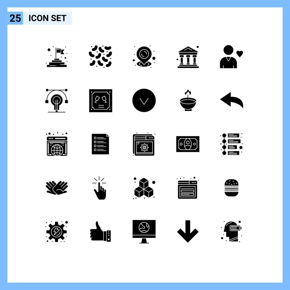 Stock Vector Icon Pack of 25 Line Signs and Symbols for idea bulb streamline heart favorite Editable Vector Design Elements