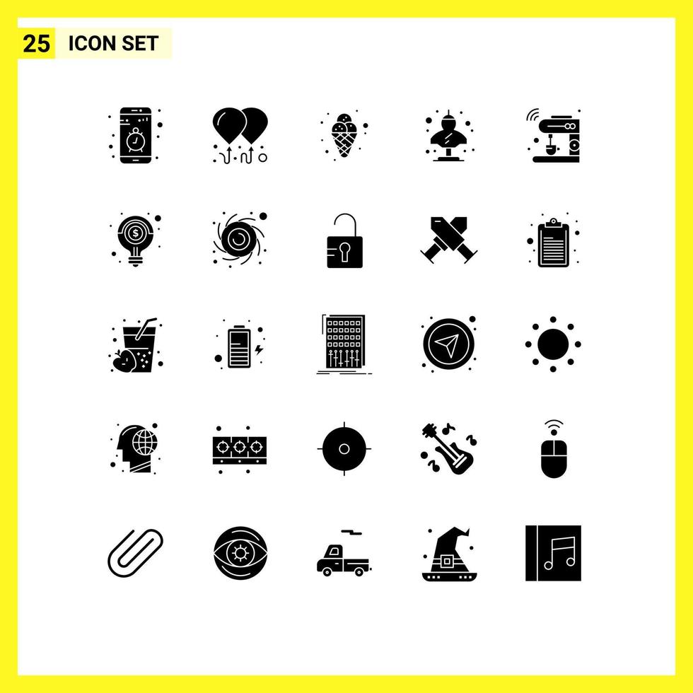 Pack of 25 creative Solid Glyphs of coffee classic carnival bust ancient Editable Vector Design Elements