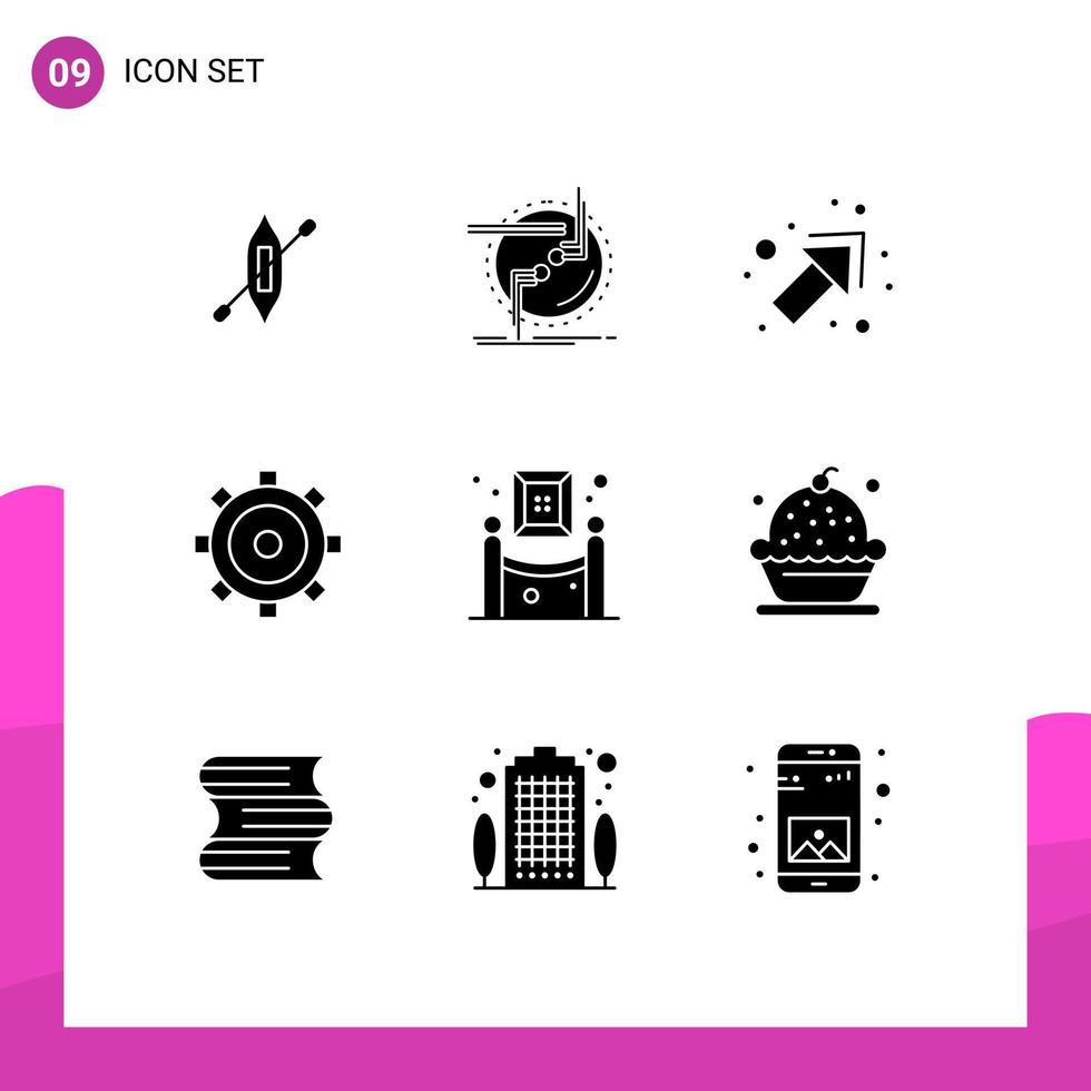 Set of 9 Modern UI Icons Symbols Signs for exhibition ui wire setting basic Editable Vector Design Elements