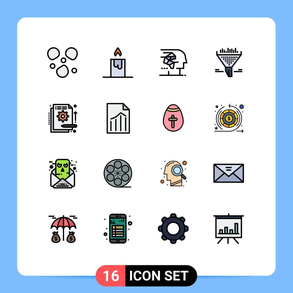 Stock Vector Icon Pack of 16 Line Signs and Symbols for in fund human detail funnel Editable Creative Vector Design Elements