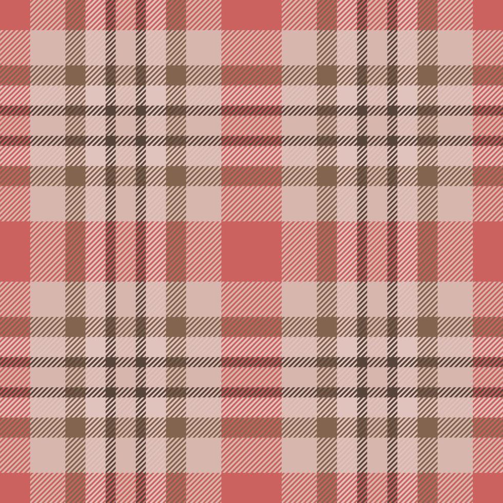 Plaid seamless pattern in red. Check fabric texture. Vector textile print.