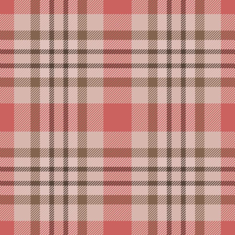 Plaid seamless pattern in red. Check fabric texture. Vector textile print.