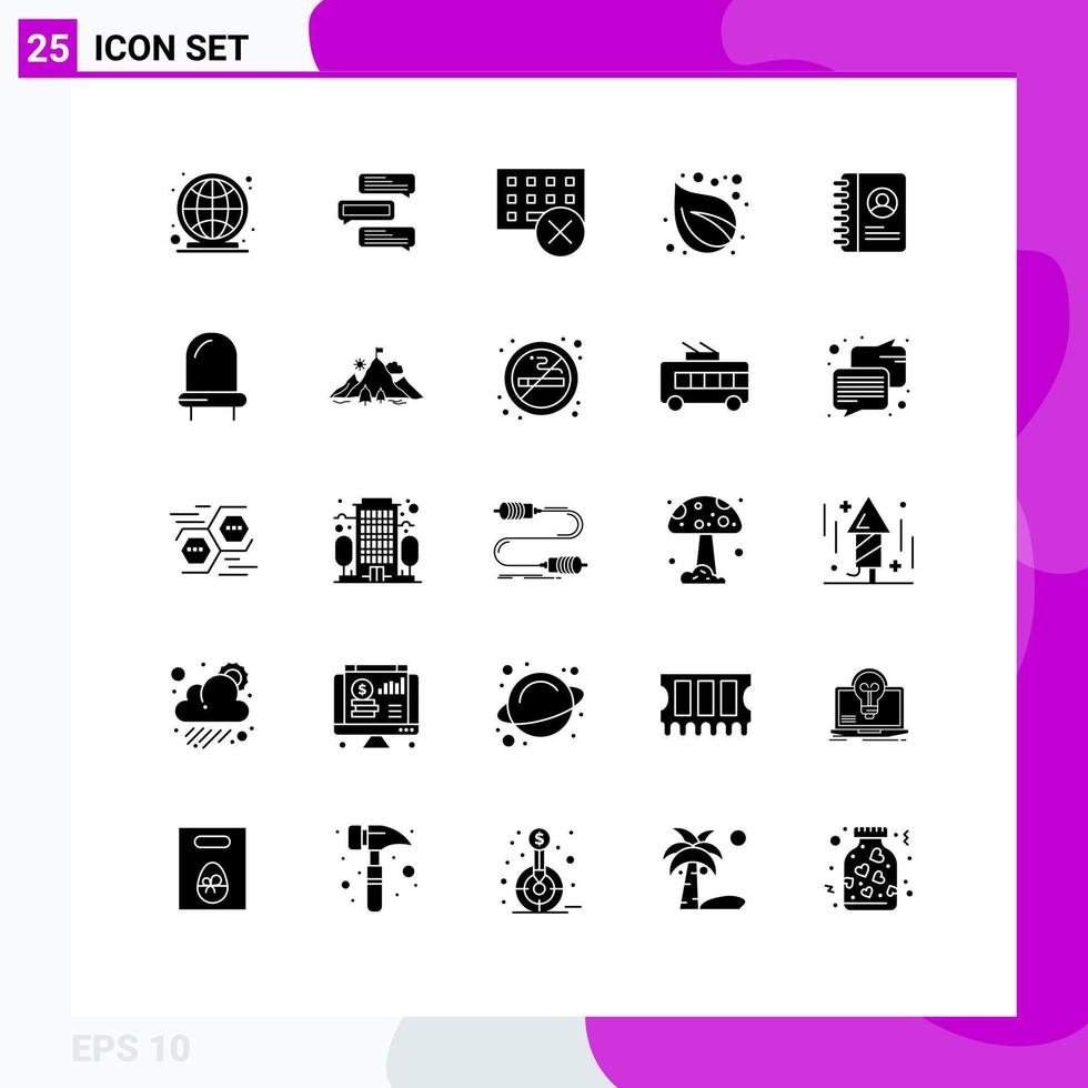 Stock Vector Icon Pack of 25 Line Signs and Symbols for tree leaf talks camp hardware Editable Vector Design Elements