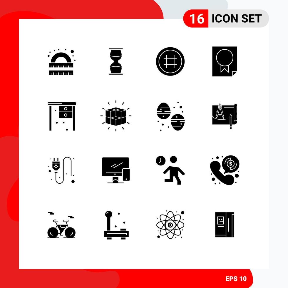 Set of 16 Modern UI Icons Symbols Signs for page award sandclock user interface Editable Vector Design Elements