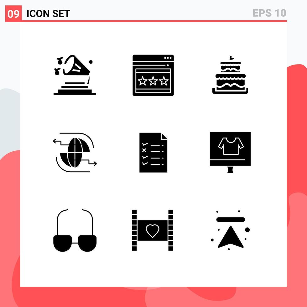 Set of 9 Modern UI Icons Symbols Signs for education document wedding arrow internet Editable Vector Design Elements