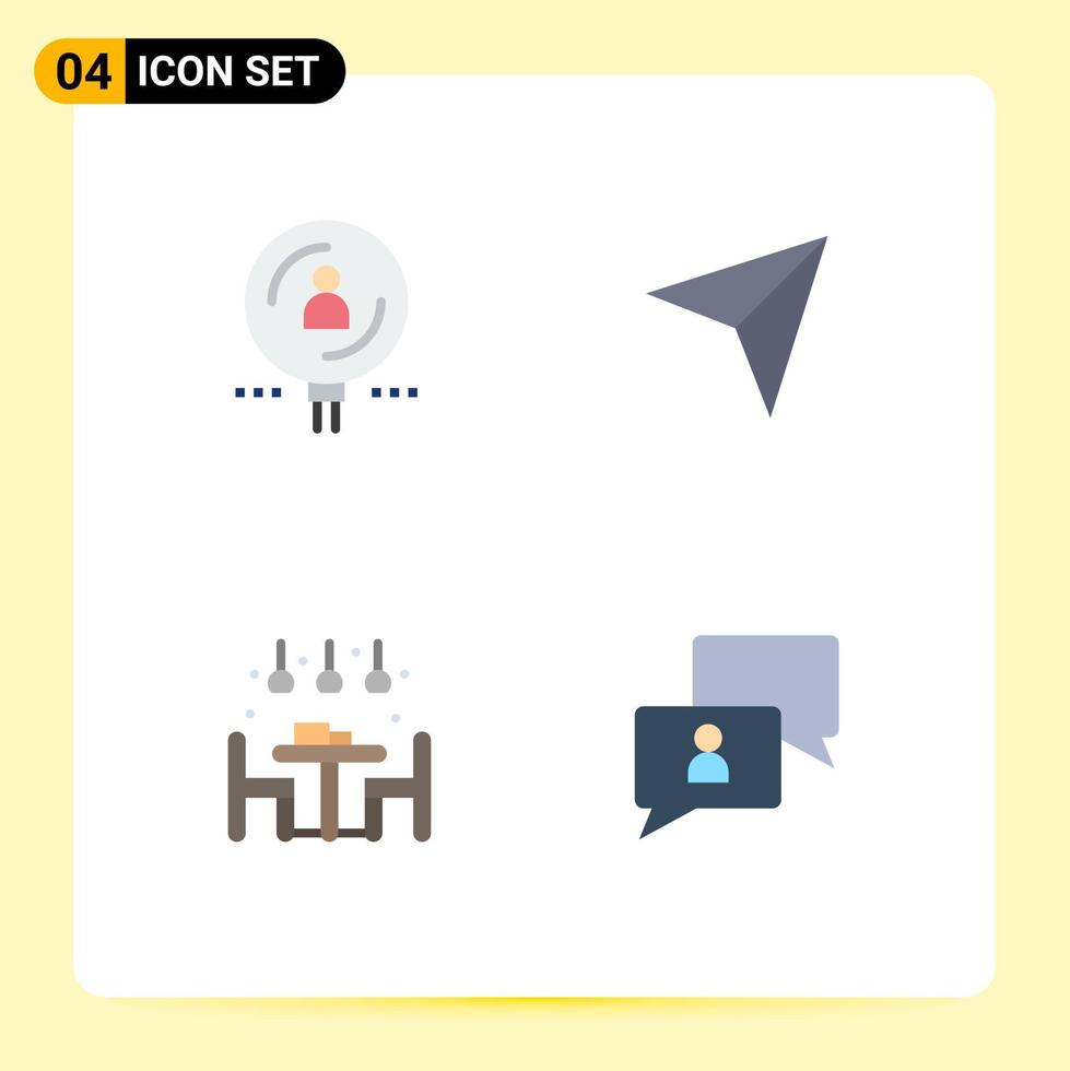 4 User Interface Flat Icon Pack of modern Signs and Symbols of find home professional pin light Editable Vector Design Elements