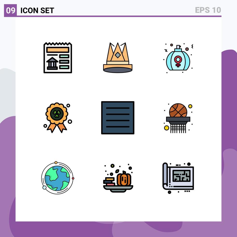 9 Filledline Flat Color concept for Websites Mobile and Apps ireland award position women love Editable Vector Design Elements