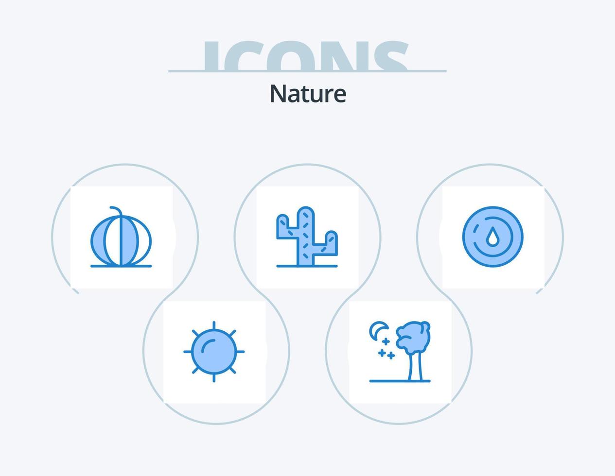 Nature Blue Icon Pack 5 Icon Design. . power. plant. nature. desert vector