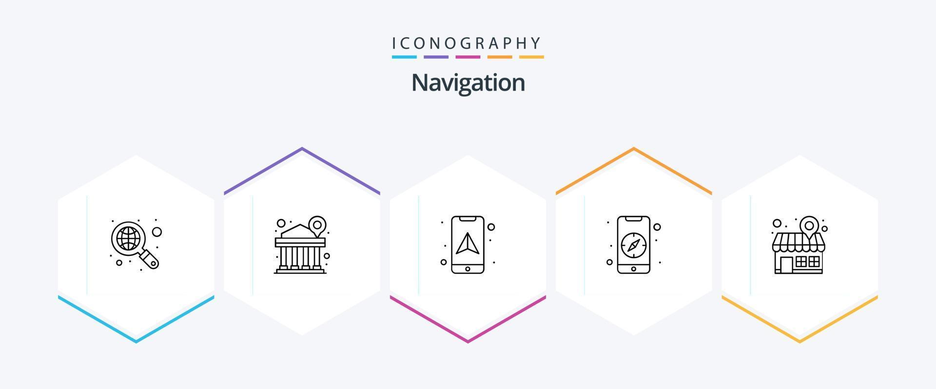 Navigation 25 Line icon pack including map pin. location. location. address. direction vector