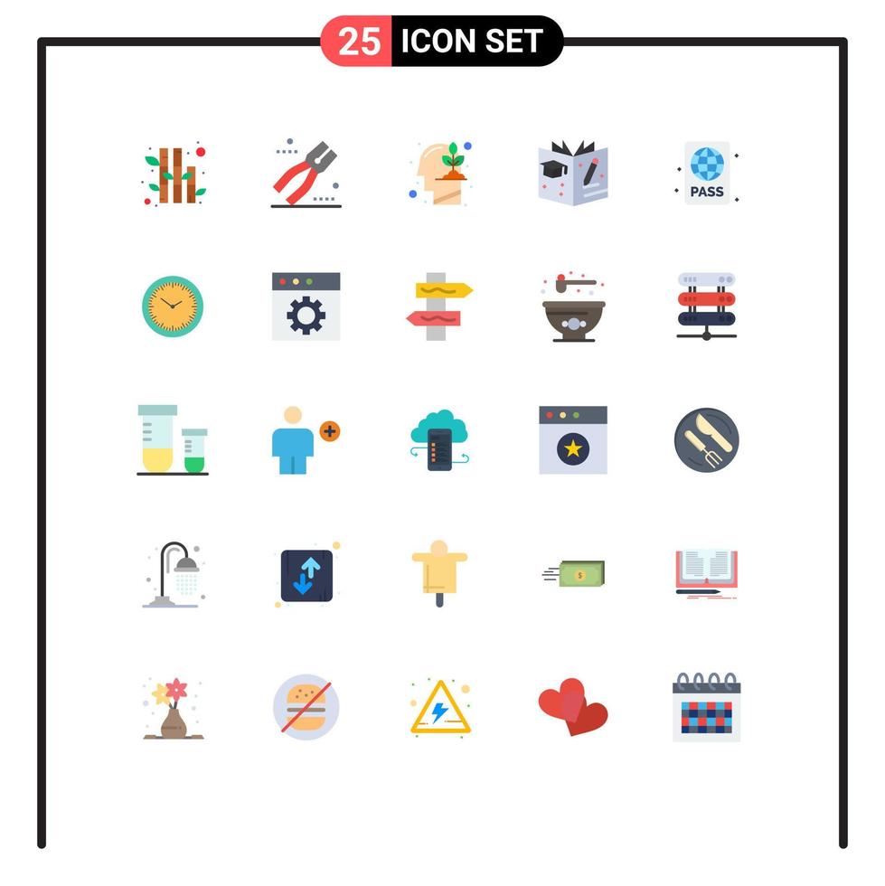 conjunto de 25 iconos modernos de ui símbolos signos para instructor de buceo en piscina inversión playa graduado elementos de diseño vectorial editables vector