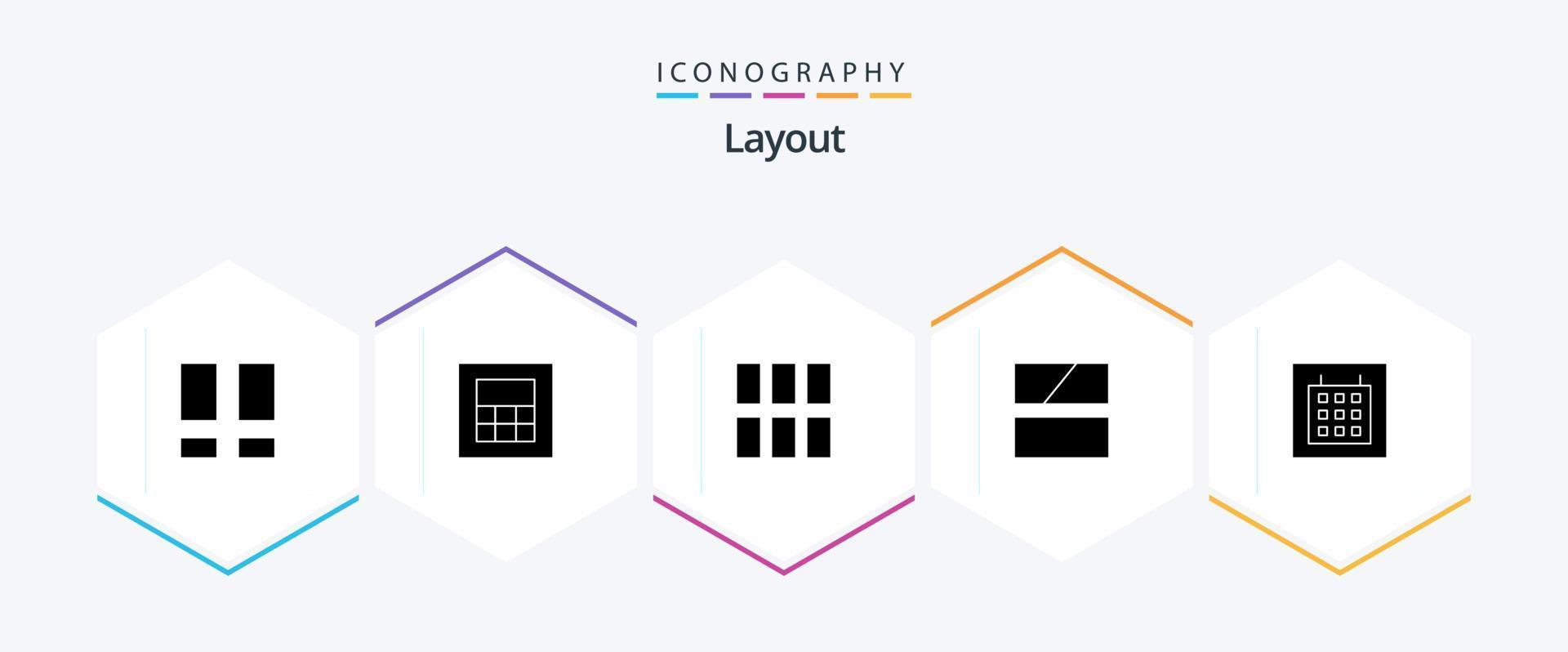 Layout 25 Glyph icon pack including . image. wireframe vector