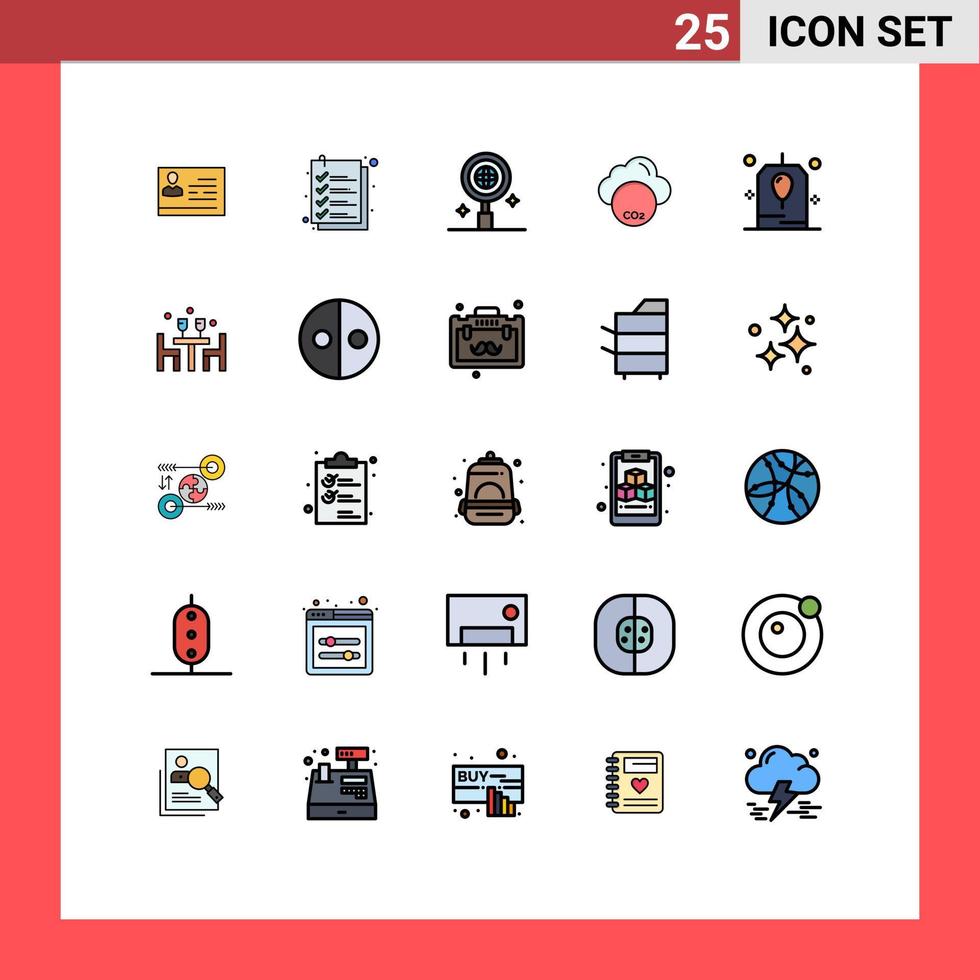 Universal Icon Symbols Group of 25 Modern Filled line Flat Colors of celebration industry file co invironmental Editable Vector Design Elements