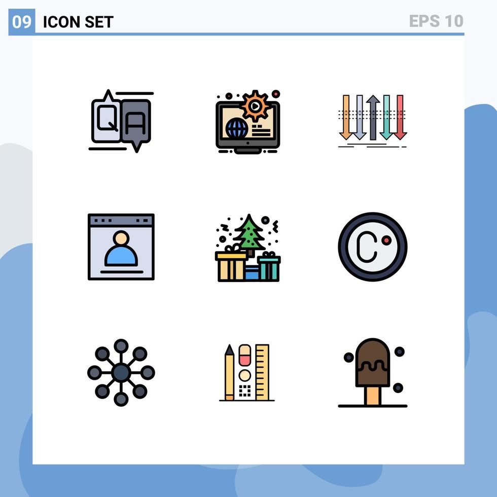 Set of 9 Modern UI Icons Symbols Signs for page interface learn browser forward Editable Vector Design Elements