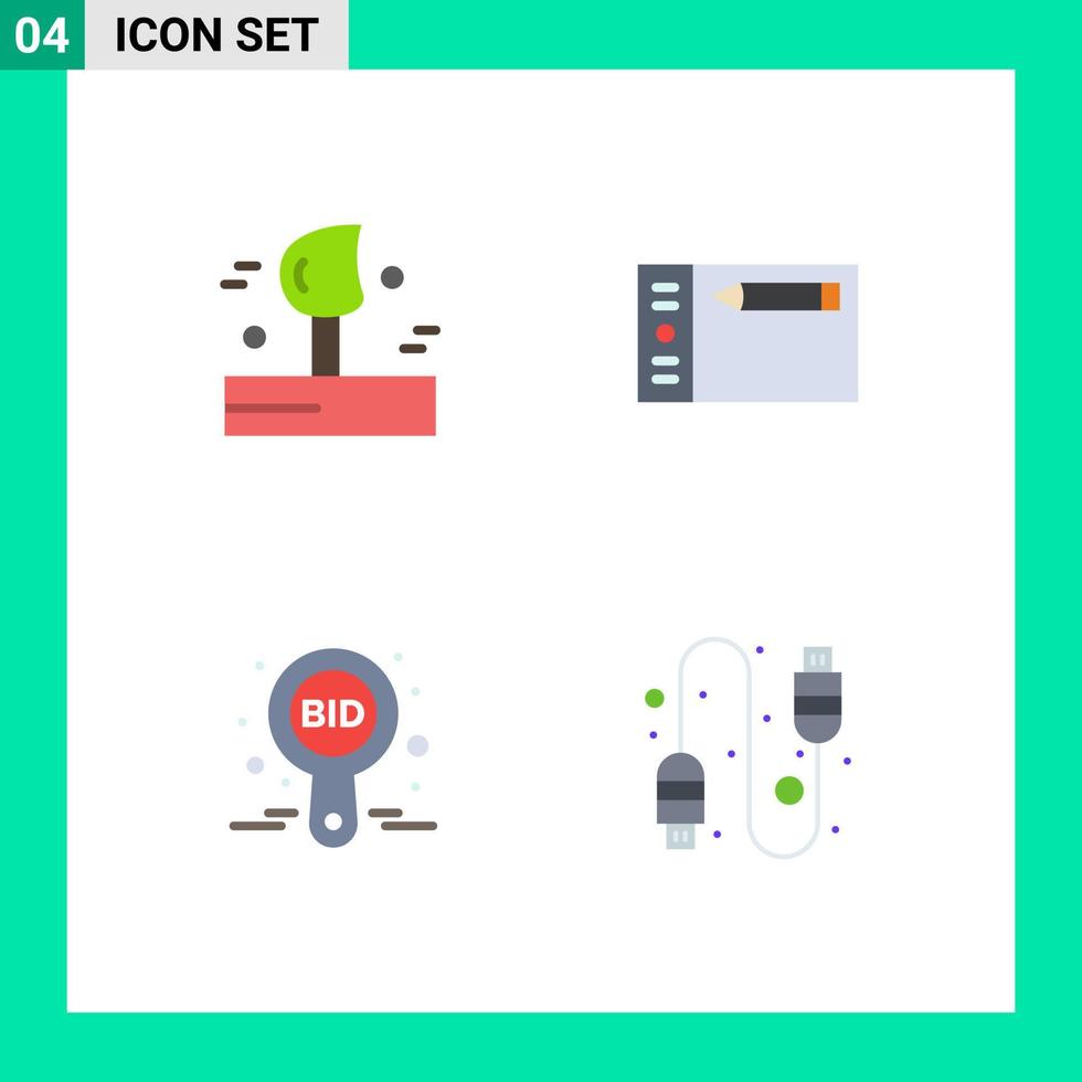 4 iconos creativos signos y símbolos modernos de la subasta de soplado gráficos de invierno compiten elementos de diseño vectorial editables vector