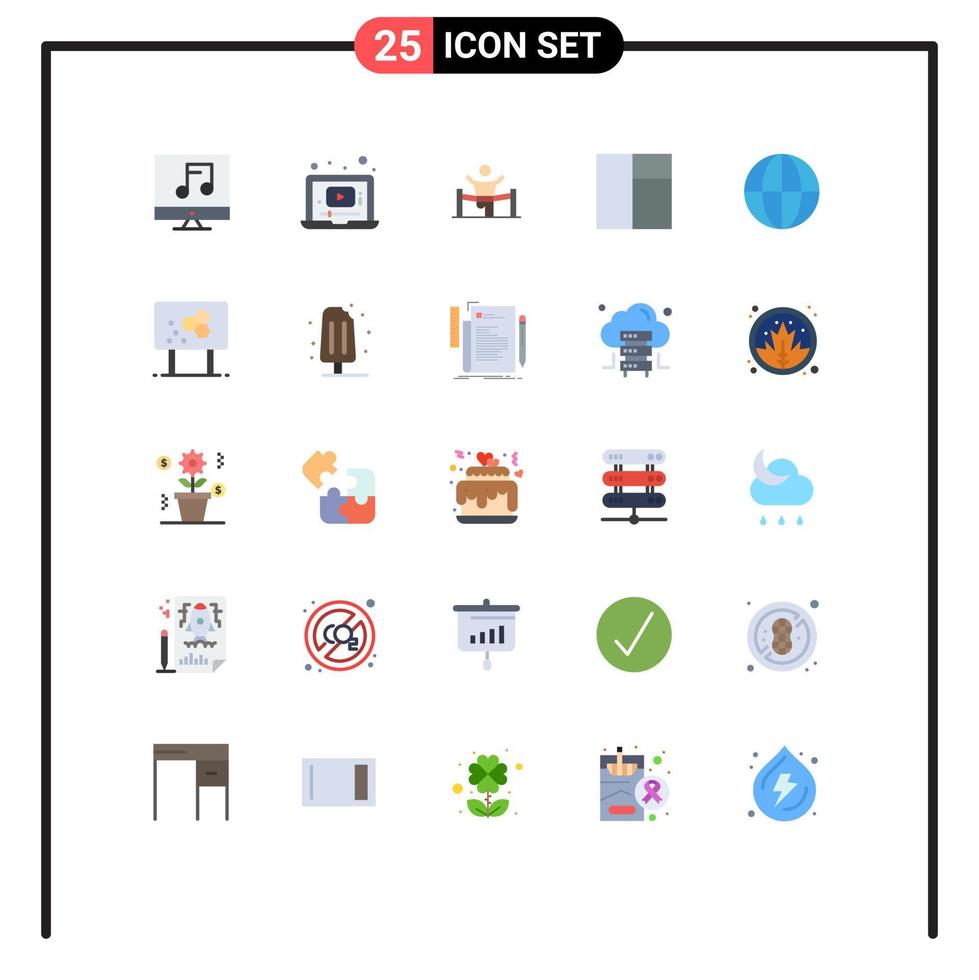 Modern Set of 25 Flat Colors and symbols such as earth grid winner race leadership Editable Vector Design Elements