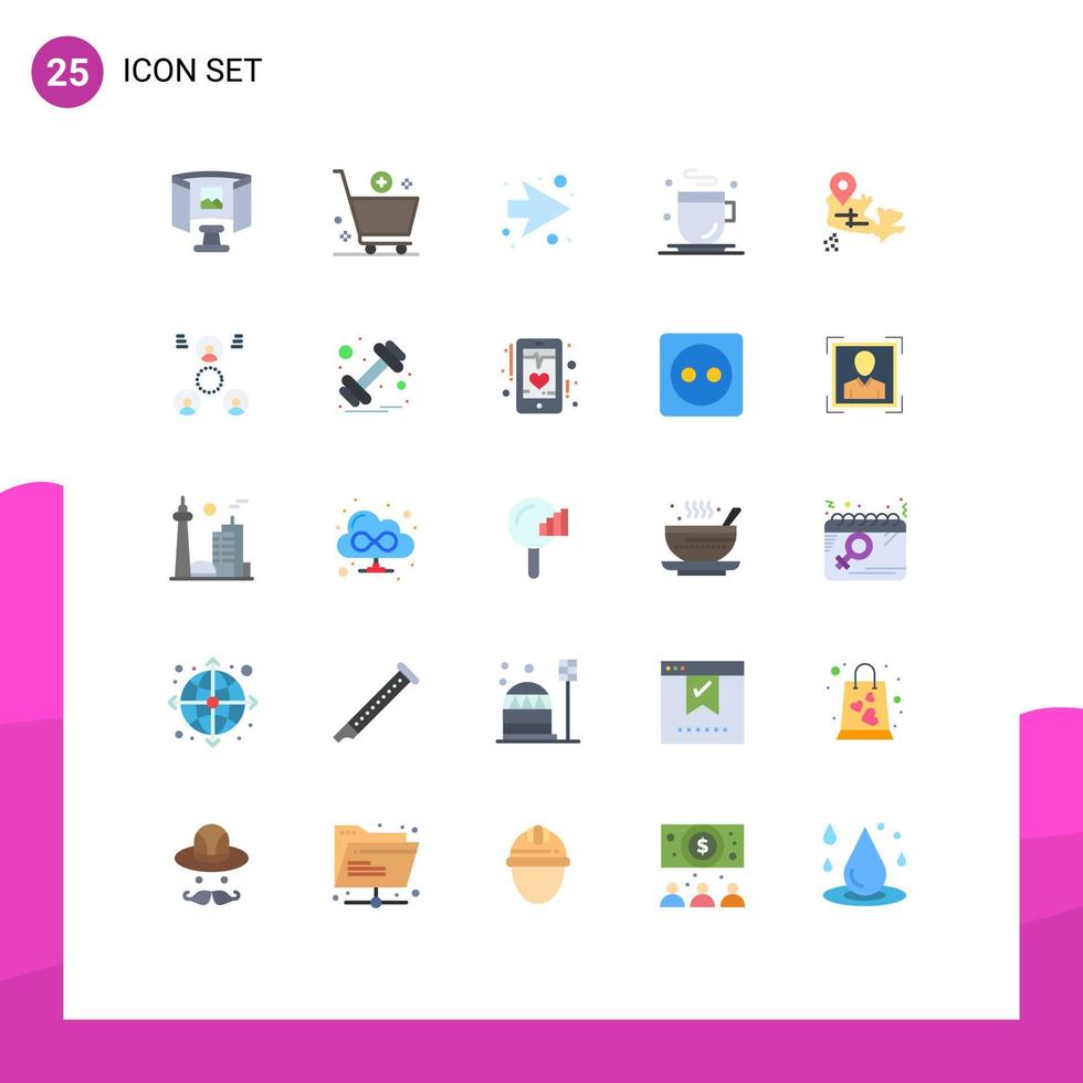Set of 25 Modern UI Icons Symbols Signs for location canada e food drink Editable Vector Design Elements