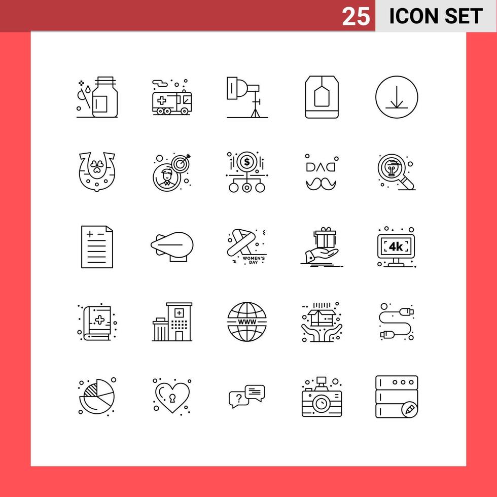 Universal Icon Symbols Group of 25 Modern Lines of tea drink transportation ceylon studio Editable Vector Design Elements