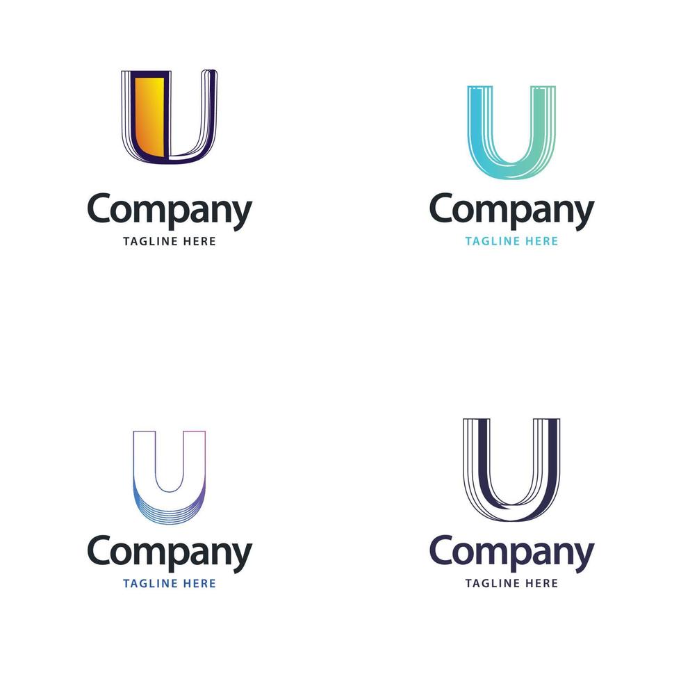 Letter U Big Logo Pack Design Creative Modern logos design for your business vector