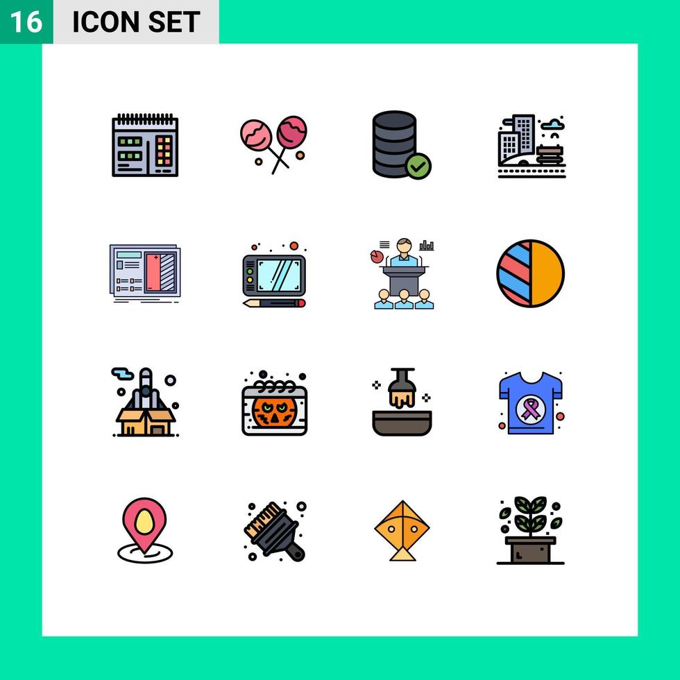 paquete de iconos de vector de stock de 16 signos y símbolos de línea para el servicio de diseño de planes construcción de planos elementos de diseño de vectores creativos editables
