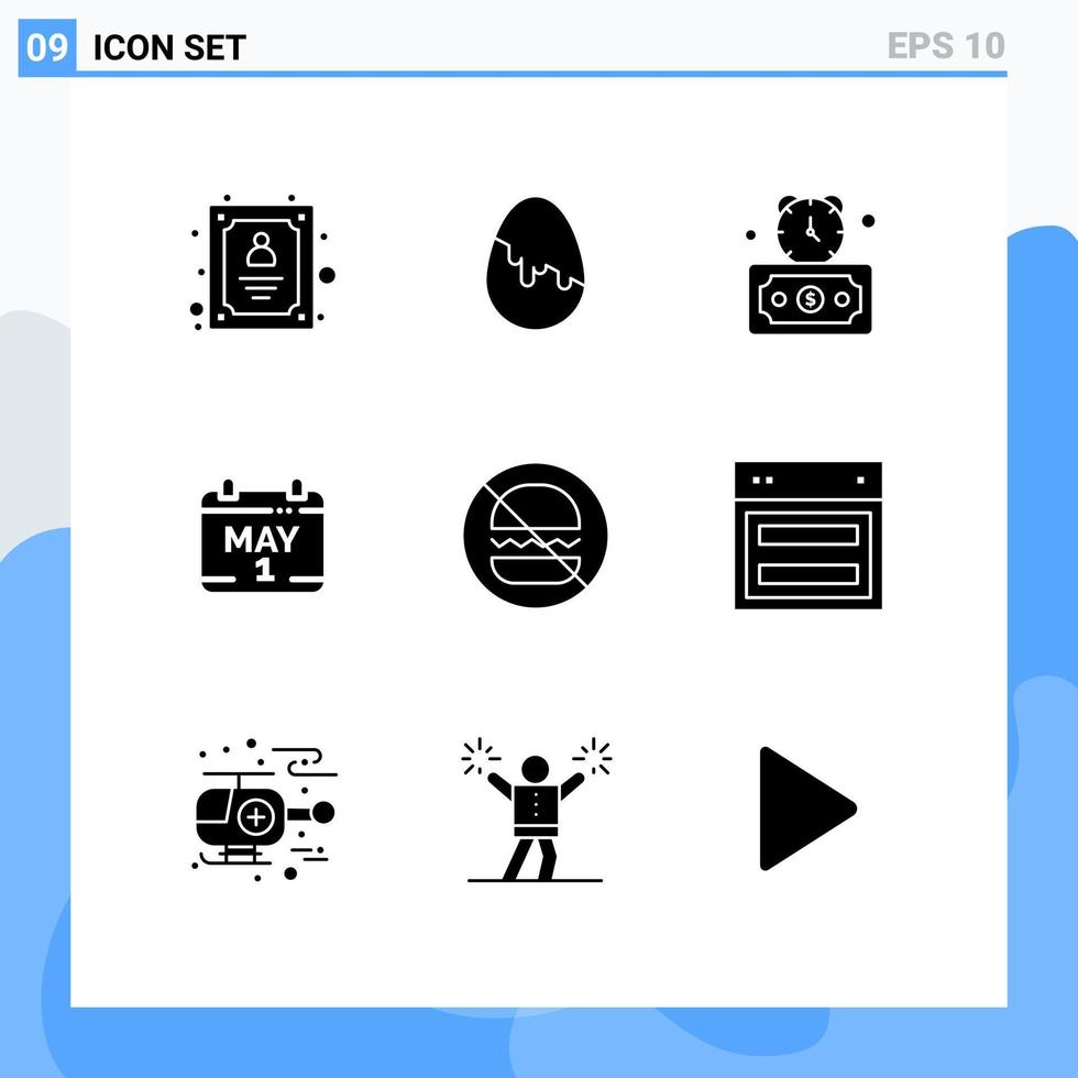 9 Creative Icons Modern Signs and Symbols of fast time timer day calendar Editable Vector Design Elements