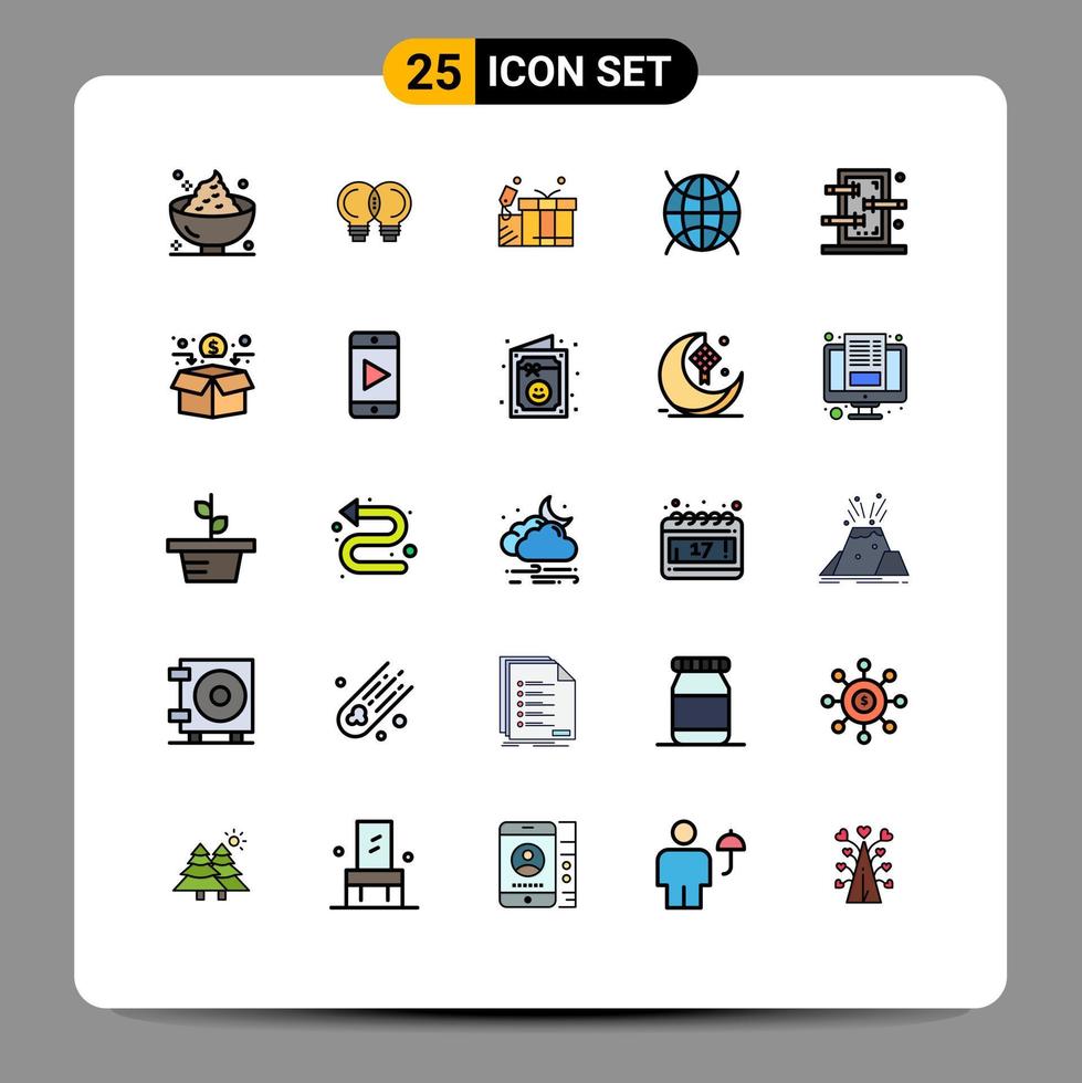 Set of 25 Modern UI Icons Symbols Signs for box iot thinking internet of things wedding Editable Vector Design Elements