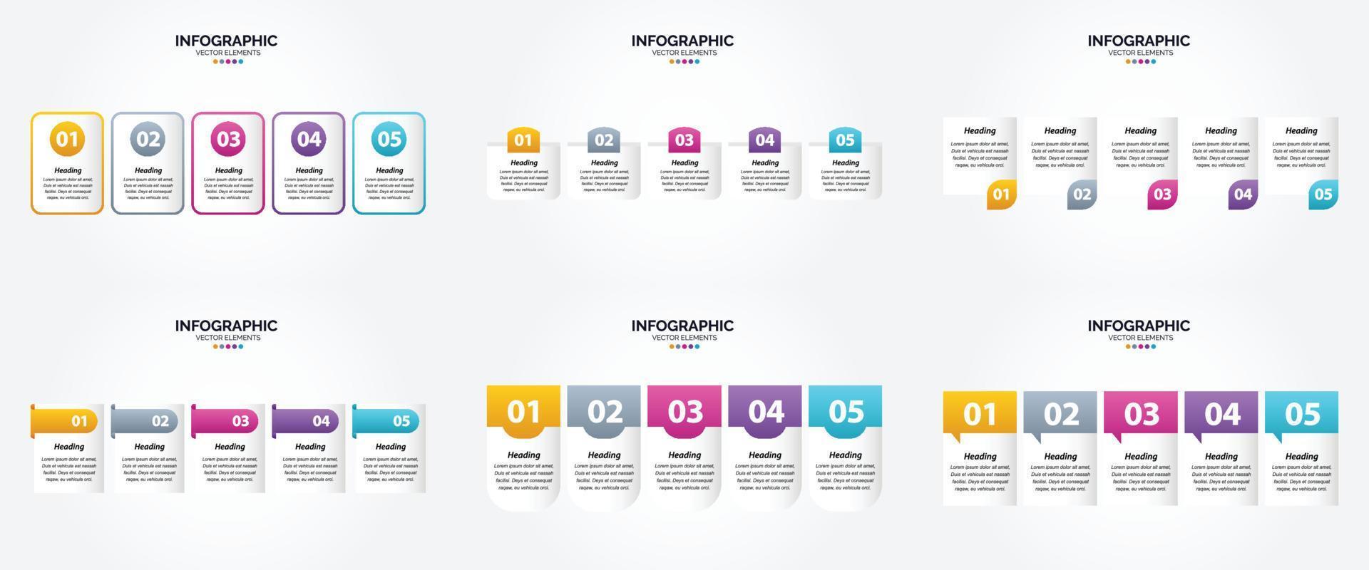 ilustración vectorial infografía conjunto de diseño plano para folleto publicitario y revista vector