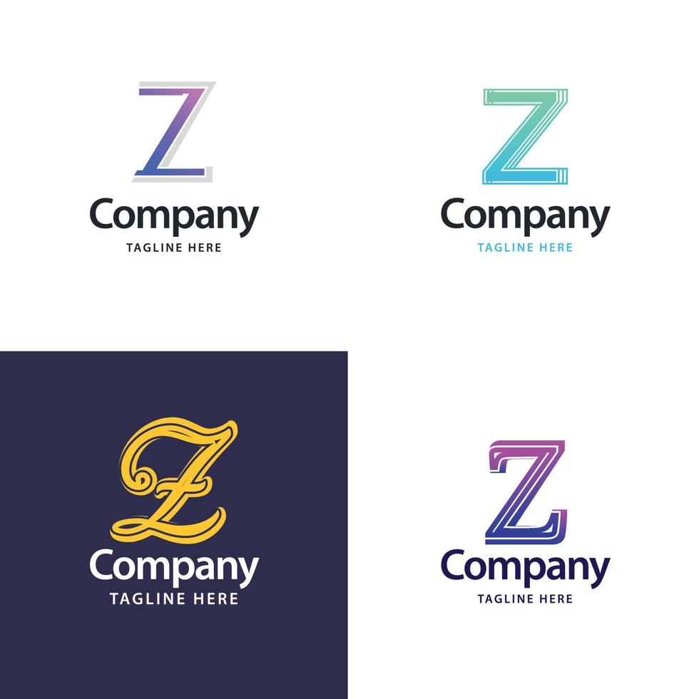 diseño de paquete de logotipo grande de letra z diseño de logotipos modernos y creativos para su negocio vector