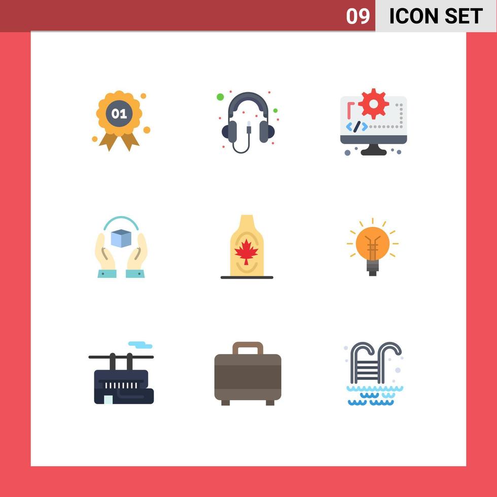 9 iconos creativos signos y símbolos modernos de productos de botella cuidado de la manija de la computadora elementos de diseño vectorial editables vector