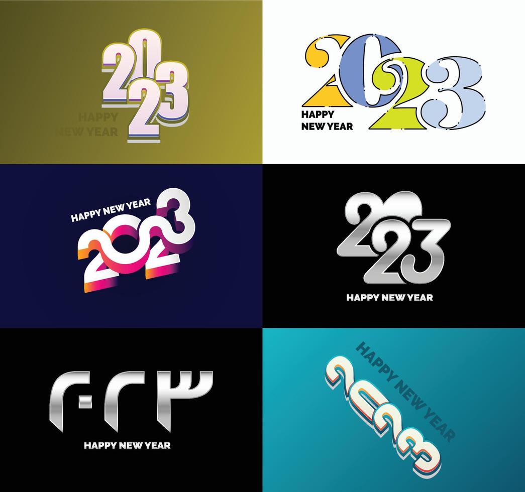 Big Set of 2023 Happy New Year logo text design 2023 number design template vector