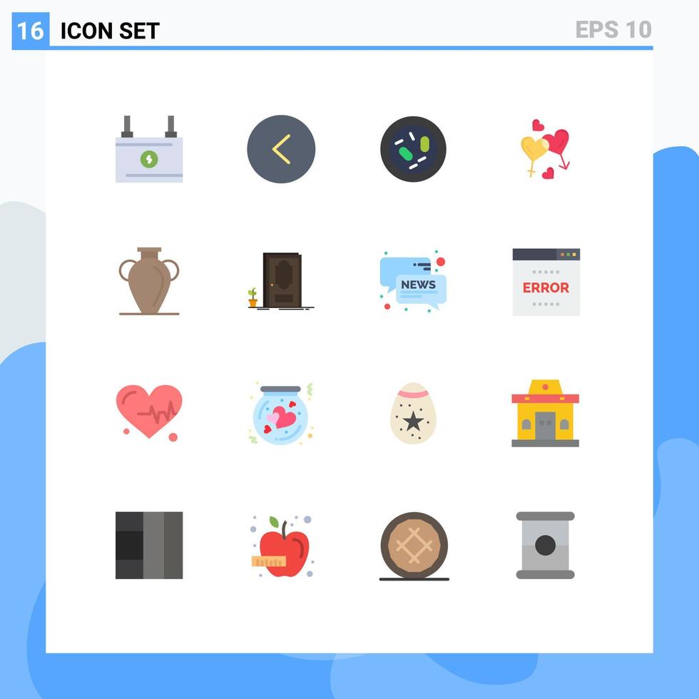 16 iconos creativos signos y símbolos modernos de cultura amor biología mujeres corazón paquete editable de elementos creativos de diseño de vectores